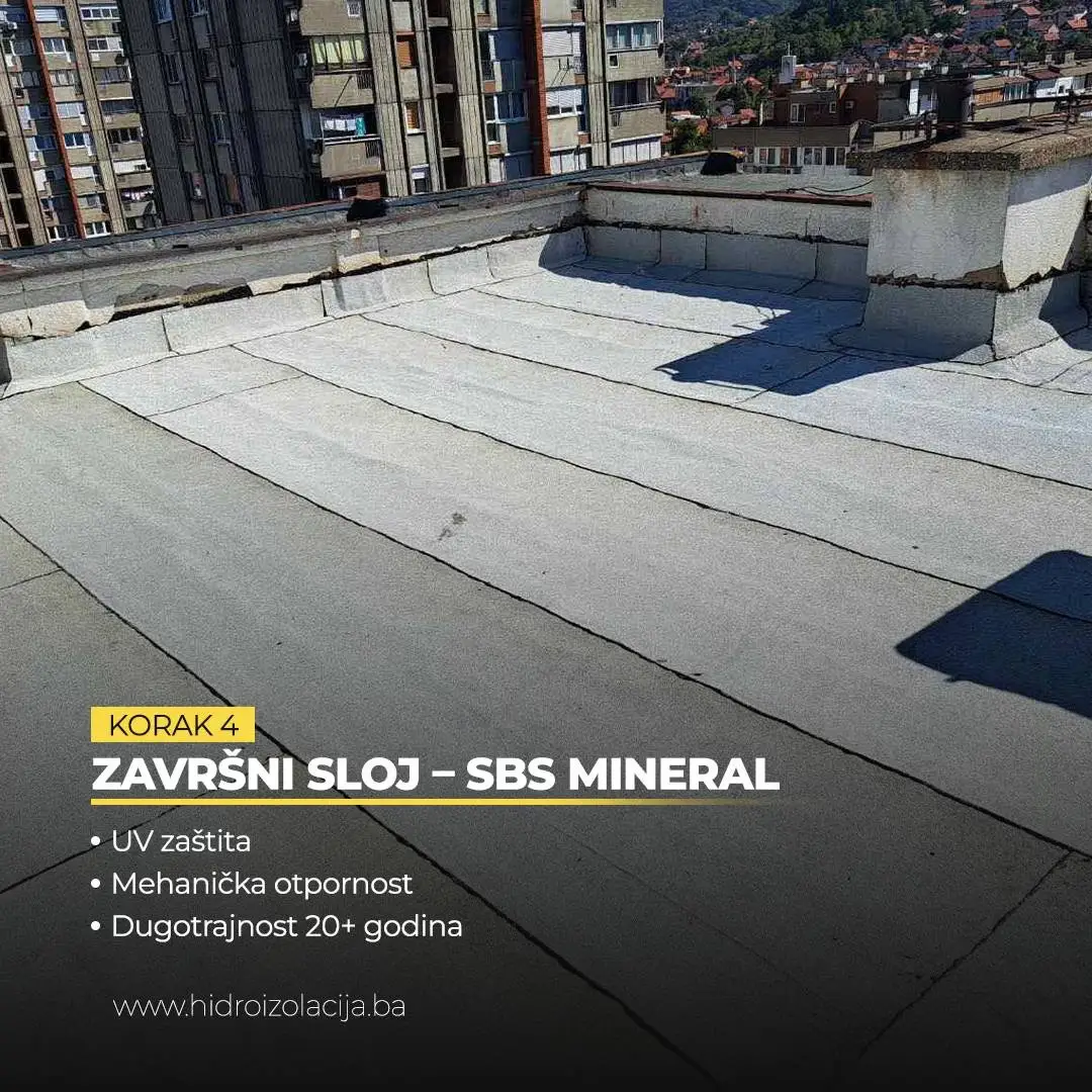 Završni SBS mineralni sloj hidroizolacije ravne terase